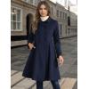 imageAllegra K Womens Winter Coat Overcoat Lapel Collar Long Swing A Line Double Breasted Pea CoatDark Blue