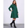 imageAllegra K Womens Winter Coat Overcoat Lapel Collar Long Swing A Line Double Breasted Pea CoatDark Green