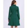 imageAllegra K Womens Winter Coat Overcoat Lapel Collar Long Swing A Line Double Breasted Pea CoatDark Green