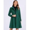 imageAllegra K Womens Winter Coat Overcoat Lapel Collar Long Swing A Line Double Breasted Pea CoatDark Green