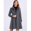 imageAllegra K Womens Winter Coat Overcoat Lapel Collar Long Swing A Line Double Breasted Pea CoatDark Grey