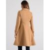 imageAllegra K Womens Winter Coat Overcoat Lapel Collar Long Swing A Line Double Breasted Pea CoatKhaki