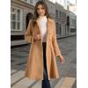 imageAllegra K Womens Winter Coat Overcoat Lapel Collar Long Swing A Line Double Breasted Pea CoatKhaki