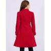 imageAllegra K Womens Winter Coat Overcoat Lapel Collar Long Swing A Line Double Breasted Pea CoatRed
