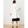 imageAllegra K Womens Winter Coat Overcoat Lapel Collar Long Swing A Line Double Breasted Pea CoatWhite