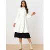 imageAllegra K Womens Winter Coat Overcoat Lapel Collar Long Swing A Line Double Breasted Pea CoatWhite