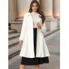 imageAllegra K Womens Winter Coat Overcoat Lapel Collar Long Swing A Line Double Breasted Pea CoatWhite