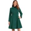 imageAllegra K Womens Winter Coat Overcoat Lapel Collar Long Swing A Line Double Breasted Pea CoatDark Green