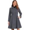 imageAllegra K Womens Winter Coat Overcoat Lapel Collar Long Swing A Line Double Breasted Pea CoatDark Grey