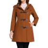 imageAllegra K Womens Winter Overcoat Midthigh Hooded Toggle Duffle Long CoatBrown