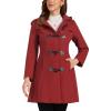 imageAllegra K Womens Winter Overcoat Midthigh Hooded Toggle Duffle Long CoatDark Red