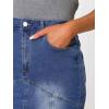 imageAllegra K Fishtail Denim Skirt for Women Casual Washed High Waisted Midi Jean SkirtsBlue