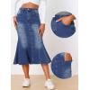 imageAllegra K Fishtail Denim Skirt for Women Casual Washed High Waisted Midi Jean SkirtsBlue