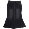 imageAllegra K Fishtail Denim Skirt for Women Casual Washed High Waisted Midi Jean SkirtsBlack