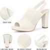 imageAllegra K Womens Chunky Heels Peep Toe Slingback Platform Heels SandalsCream