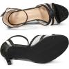 imageAllegra K Womens Glitter Ankle Strap Black Stiletto Heels Sandals 7 m US