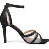 imageAllegra K Womens Glitter Ankle Strap Black Stiletto Heels Sandals 95 m US
