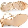 imageAllegra K Womens Open Toe Strappy Straps Stiletto Heel Champagne Gold Sandals 10 M US