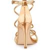 imageAllegra K Womens Open Toe Strappy Straps Stiletto Heel Champagne Gold Sandals 10 M US