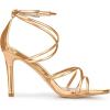 imageAllegra K Womens Open Toe Strappy Straps Stiletto Heel Champagne Gold Sandals 7 M US