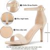 imageAllegra K Womens Suede Ankle Strap High Stiletto Heels Beige Sandals  10 M US