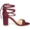 imageAllegra K Womens Tie Up Heels Burgundy Open Toe Chunky High Heels Sandal 8 M US