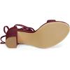 imageAllegra K Womens Tie Up Heels Burgundy Open Toe Chunky High Heels Sandal 8 M US