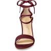 imageAllegra K Womens Tie Up Heels Burgundy Open Toe Chunky High Heels Sandal 9 M US