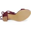 imageAllegra K Womens Tie Up Heels Burgundy Open Toe Chunky High Heels Sandal 9 M US