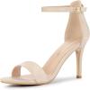 imageAllegra K Womens Suede Ankle Strap High Stiletto Heels Beige Sandals  10 M US