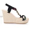 imageAllegra K Womens Bohemia Pull on Platform Wedge Heel SandalsBlack