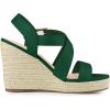 imageAllegra K Womens Espadrilles Platform Slingback Emerald Green Wedges Sandals 10 M US
