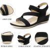 imageAllegra K Womens Walking Sandals Elastic Strap Wedge Heel SandalsBlack