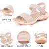 imageAllegra K Womens Wedge Low Heel Hook and Loop Platform Shoes SandalsPink