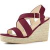 imageAllegra K Womens Espadrilles Platform Slingback Burgundy Wedges Sandals 10 M US