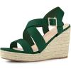imageAllegra K Womens Espadrilles Platform Slingback Emerald Green Wedges Sandals 75 M US