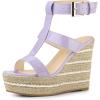imageAllegra K Womens Strappy Espadrille Wedges Platform Purple Sandals  6 M US