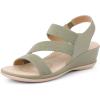 imageAllegra K Womens Walking Sandals Elastic Strap Wedge Heel SandalsGreen