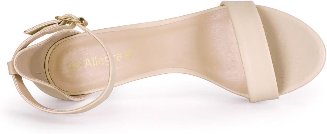 imageAllegra K Womens Ankle Strap Kitten Heel SandalsBeige