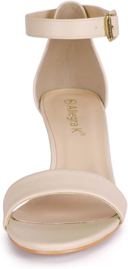 imageAllegra K Womens Ankle Strap Kitten Heel SandalsBeige
