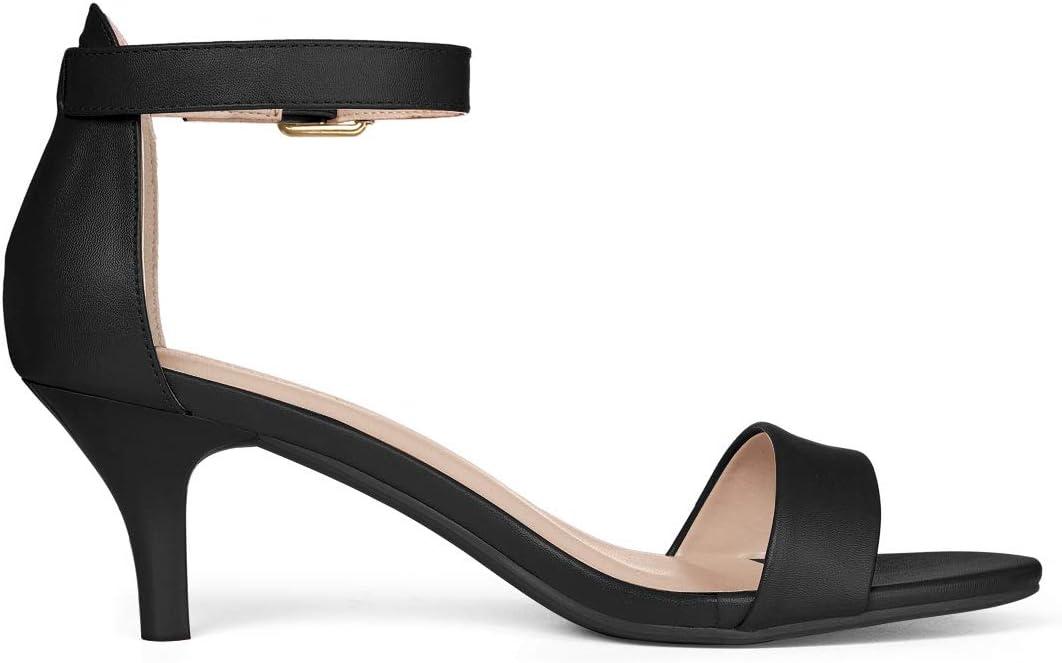 imageAllegra K Womens Ankle Strap Kitten Heel SandalsBlack