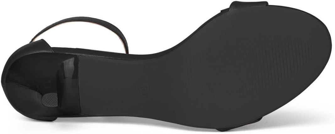 imageAllegra K Womens Ankle Strap Kitten Heel SandalsBlack