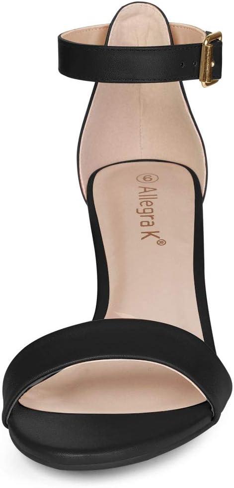 imageAllegra K Womens Ankle Strap Kitten Heel SandalsBlack