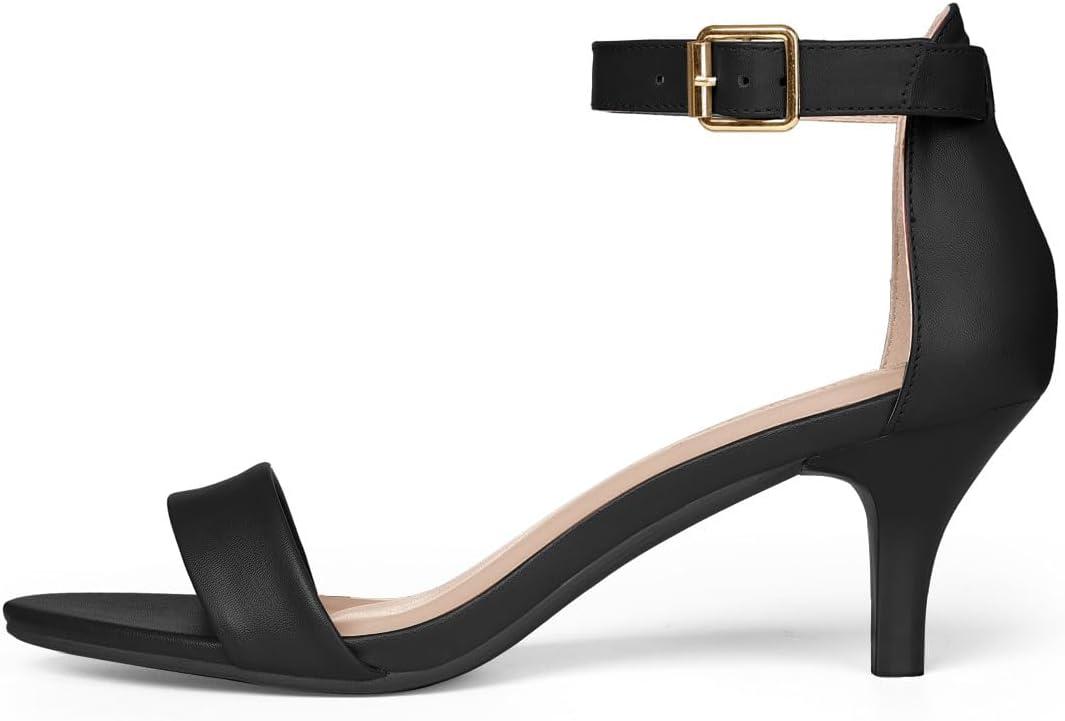 imageAllegra K Womens Ankle Strap Kitten Heel SandalsBlack