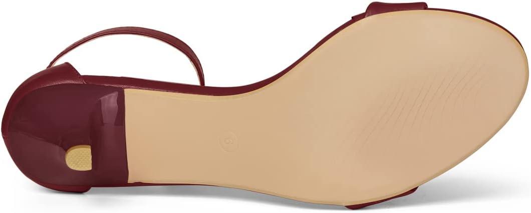 imageAllegra K Womens Ankle Strap Kitten Heel SandalsBurgundy