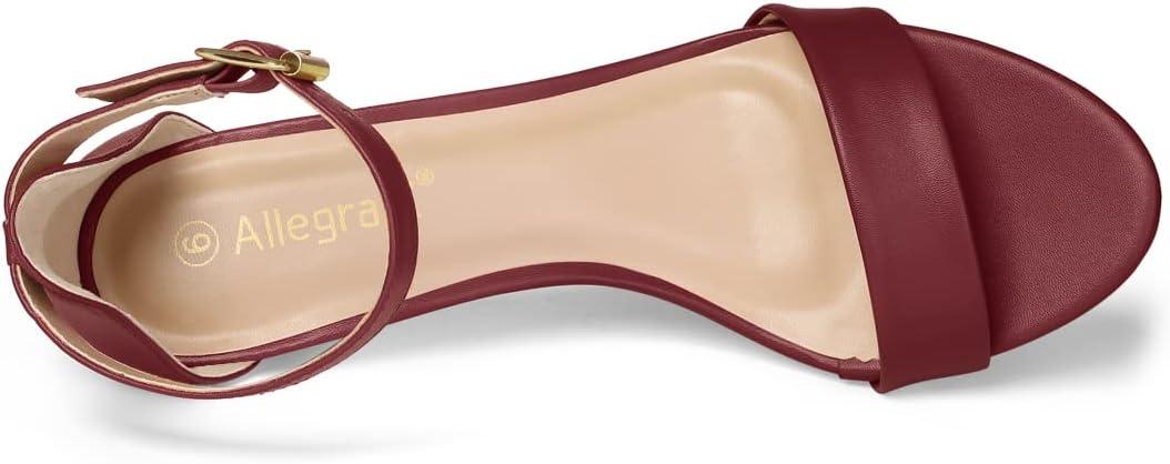 imageAllegra K Womens Ankle Strap Kitten Heel SandalsBurgundy