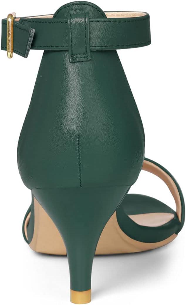 imageAllegra K Womens Ankle Strap Kitten Heel SandalsDark Green