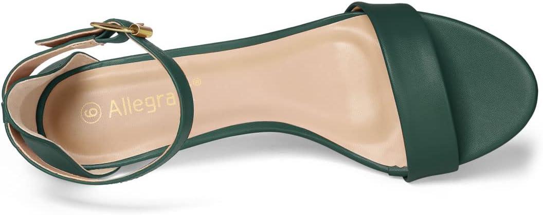 imageAllegra K Womens Ankle Strap Kitten Heel SandalsDark Green