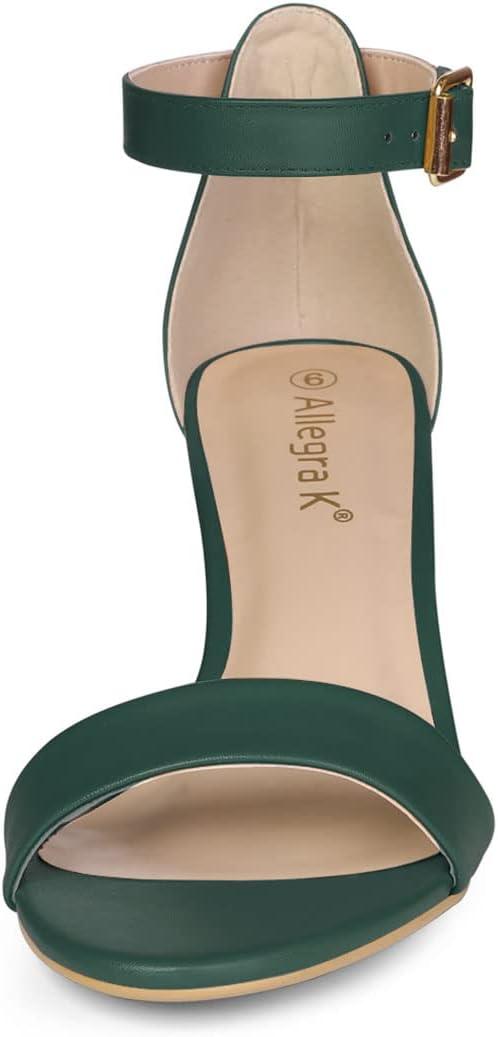 imageAllegra K Womens Ankle Strap Kitten Heel SandalsDark Green