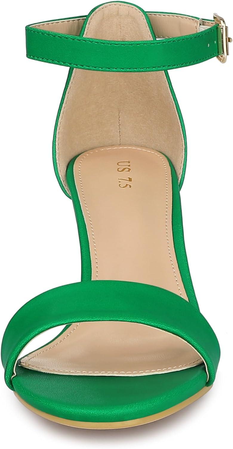 imageAllegra K Womens Ankle Strap Kitten Heel SandalsGreen